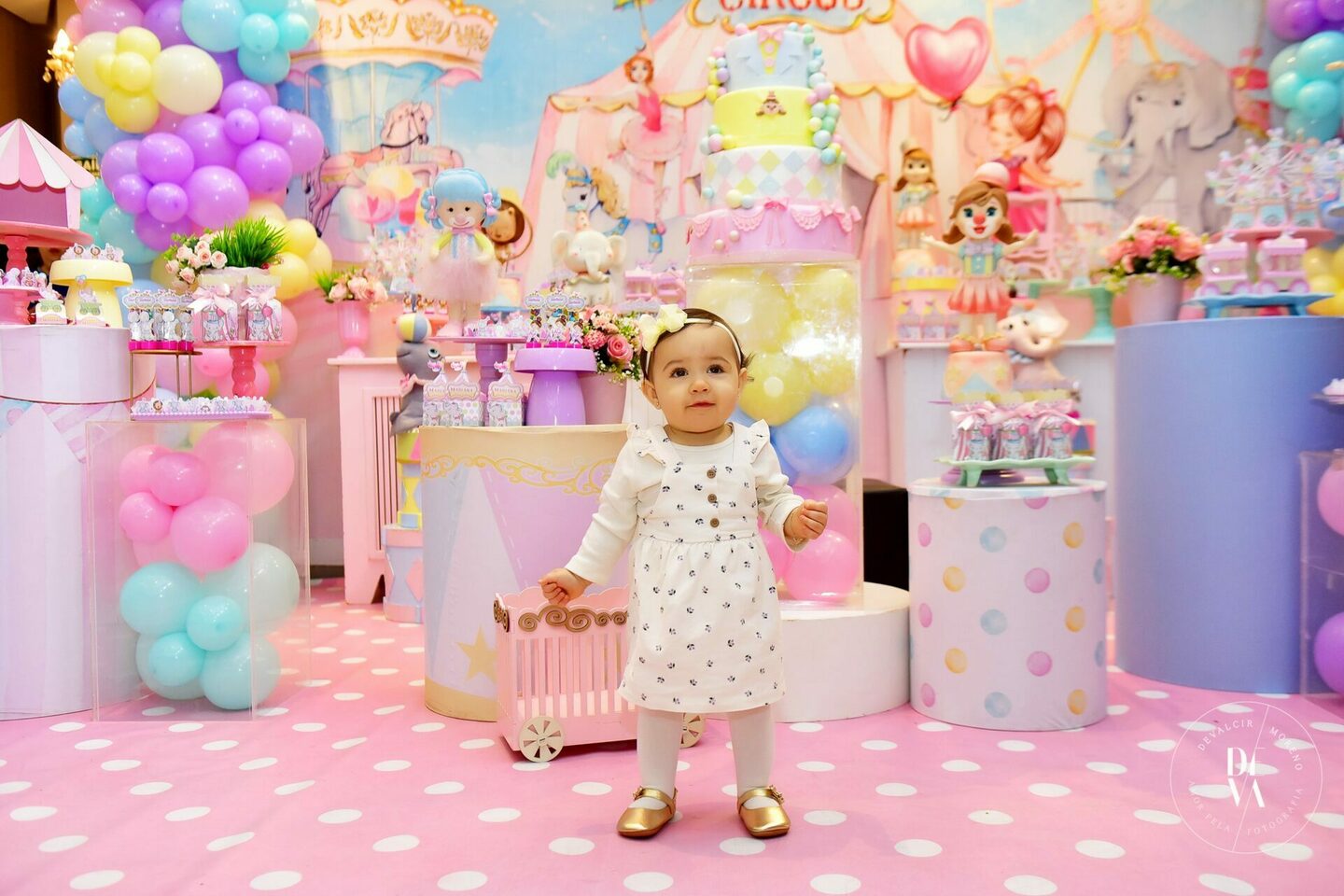 Aniversáro Infantil com Tema Circo Rosa no Villa Capibum